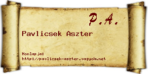 Pavlicsek Aszter névjegykártya